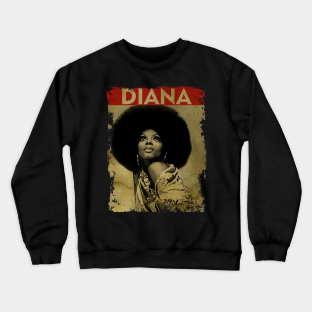 TEXTURE ART-Diana Ross - RETRO STYLE Crewneck Sweatshirt by ZiziVintage